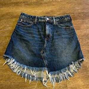 We the free Bailey fringe hem denim skirt 27 western festival